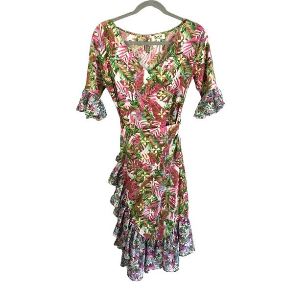 All Things Mochi Philippa Floral Ruffle Faux Wrap Dress - Picture 3 of 11